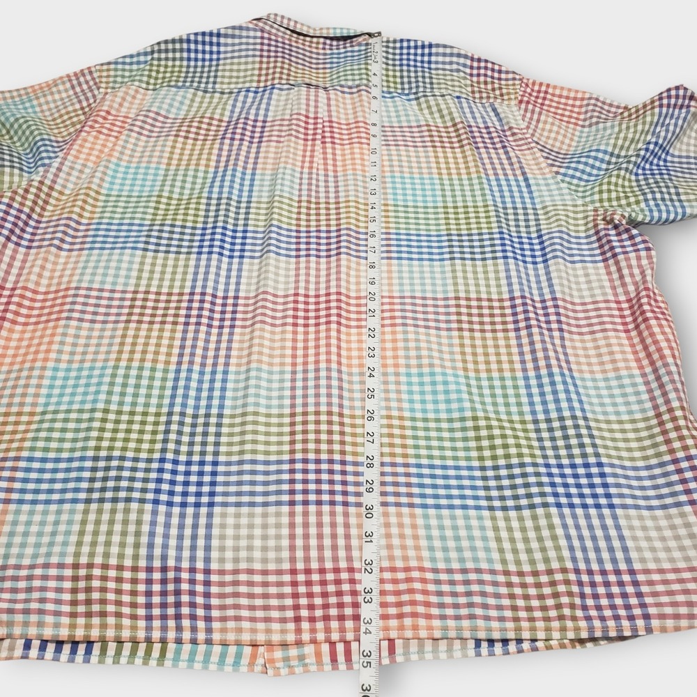 Tommy Bahama Mens 4XLB Rainbow Check Plaid Short Sleeve Button Down Shirt - Picture 9 of 9